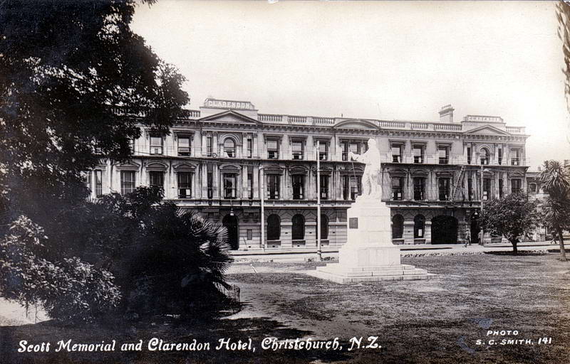 No.141 - Scott Memorial and Clarendon Hotel, Christchurch, N.jpg