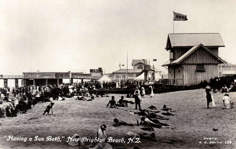 No.159 - Having a Sun Bath, New Brighton Beach, N.Z